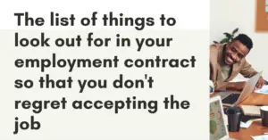 20 Things to look out for in your employment contract